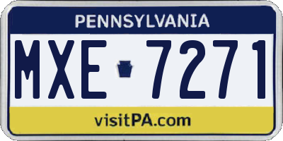 PA license plate MXE7271
