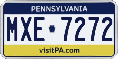 PA license plate MXE7272