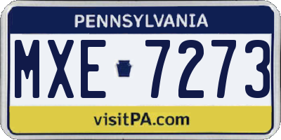 PA license plate MXE7273