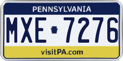 PA license plate MXE7276