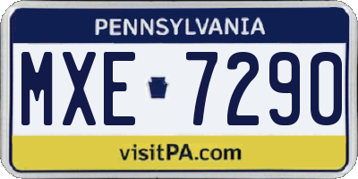 PA license plate MXE7290