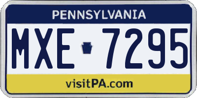 PA license plate MXE7295
