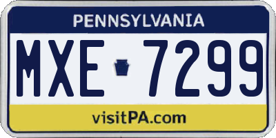PA license plate MXE7299