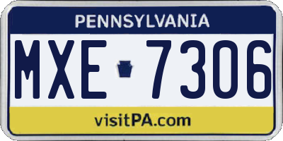 PA license plate MXE7306