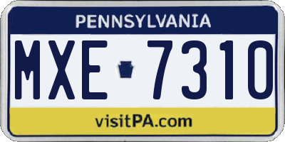 PA license plate MXE7310