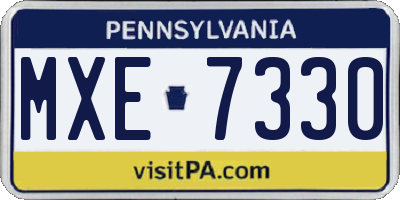 PA license plate MXE7330