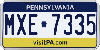 PA license plate MXE7335