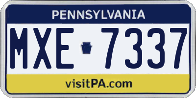 PA license plate MXE7337