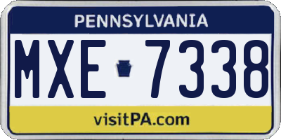 PA license plate MXE7338