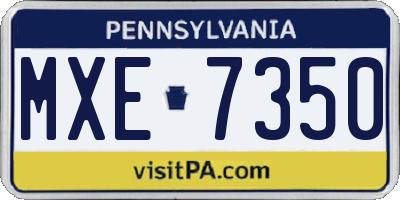 PA license plate MXE7350