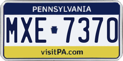 PA license plate MXE7370