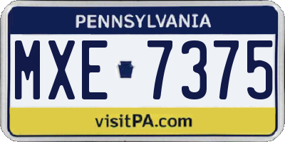 PA license plate MXE7375