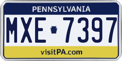 PA license plate MXE7397
