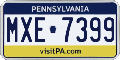 PA license plate MXE7399