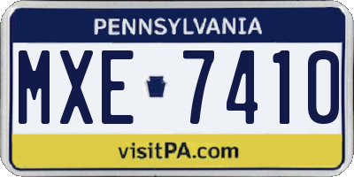 PA license plate MXE7410
