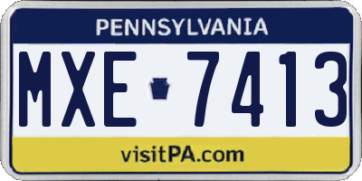 PA license plate MXE7413