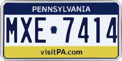 PA license plate MXE7414