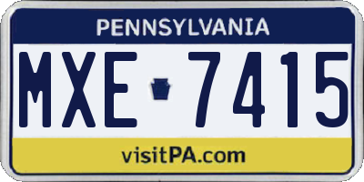 PA license plate MXE7415