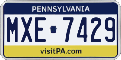 PA license plate MXE7429