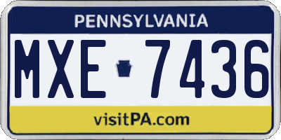 PA license plate MXE7436