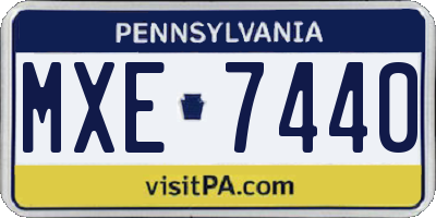 PA license plate MXE7440