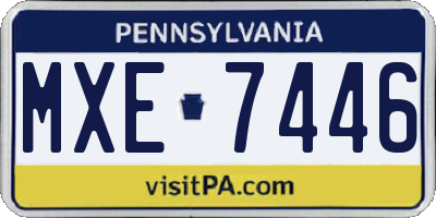 PA license plate MXE7446