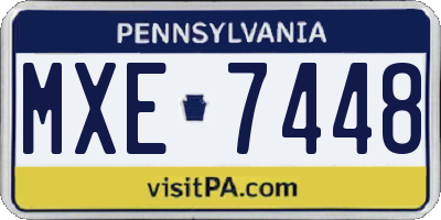 PA license plate MXE7448