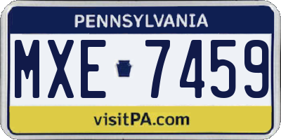 PA license plate MXE7459