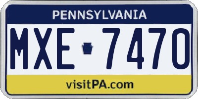 PA license plate MXE7470