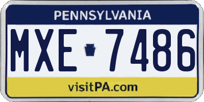 PA license plate MXE7486