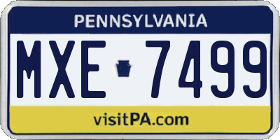 PA license plate MXE7499