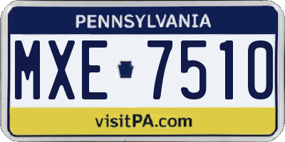 PA license plate MXE7510
