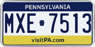 PA license plate MXE7513