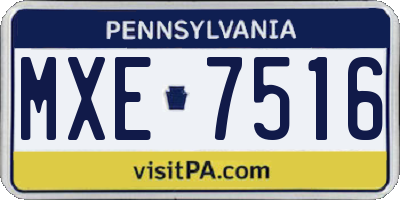 PA license plate MXE7516