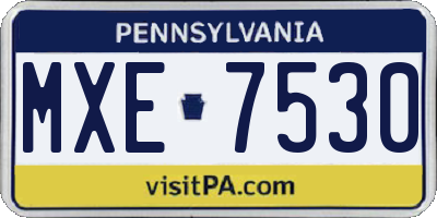 PA license plate MXE7530