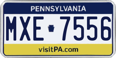 PA license plate MXE7556