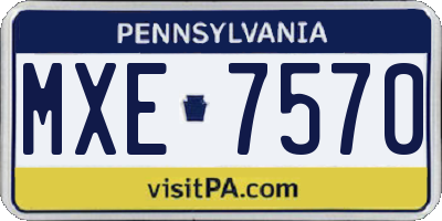 PA license plate MXE7570