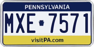 PA license plate MXE7571