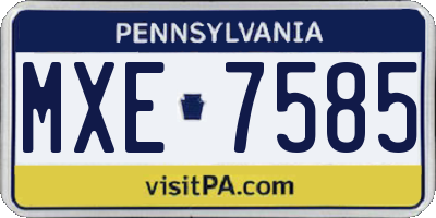 PA license plate MXE7585