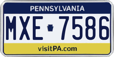 PA license plate MXE7586