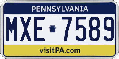 PA license plate MXE7589