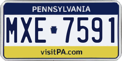 PA license plate MXE7591