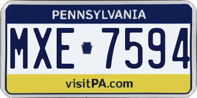 PA license plate MXE7594