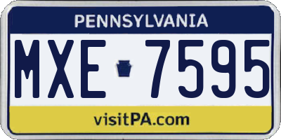PA license plate MXE7595