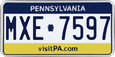 PA license plate MXE7597
