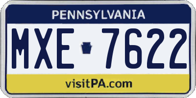 PA license plate MXE7622