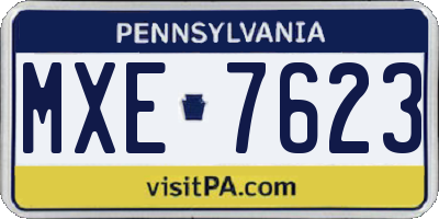 PA license plate MXE7623