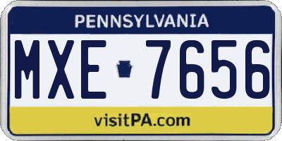 PA license plate MXE7656
