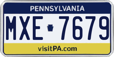 PA license plate MXE7679
