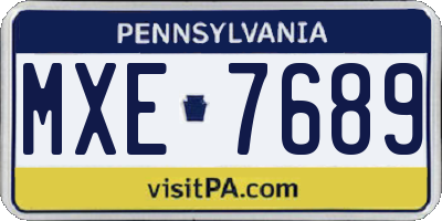 PA license plate MXE7689